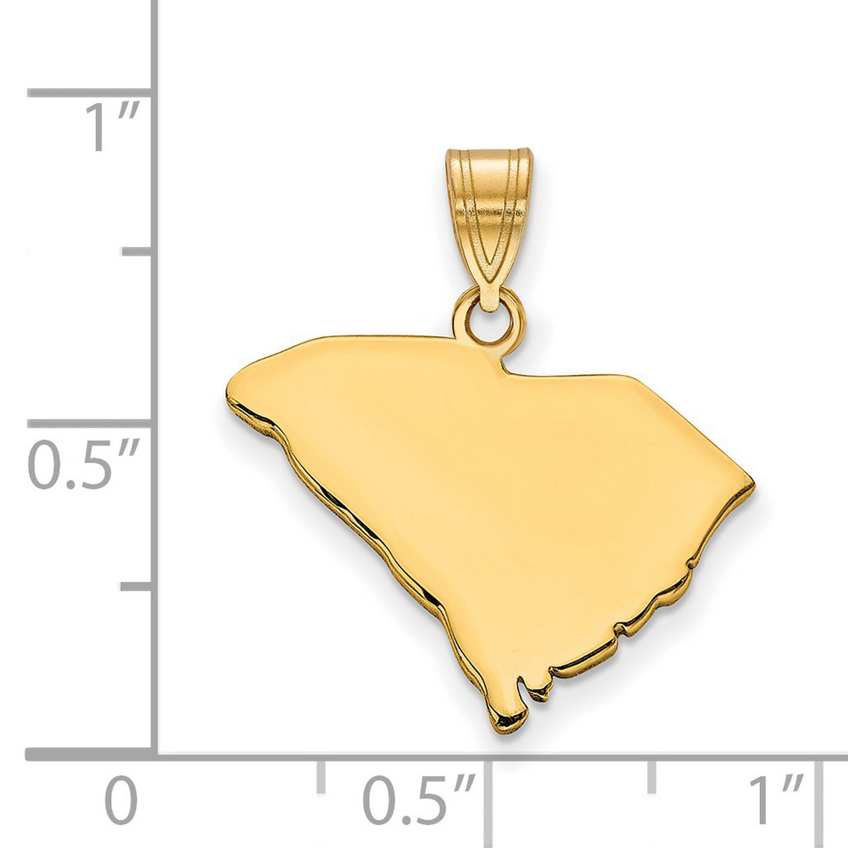 Gold Plated South Carolina State Charm Pendant in Real 925 Sterling SIlver