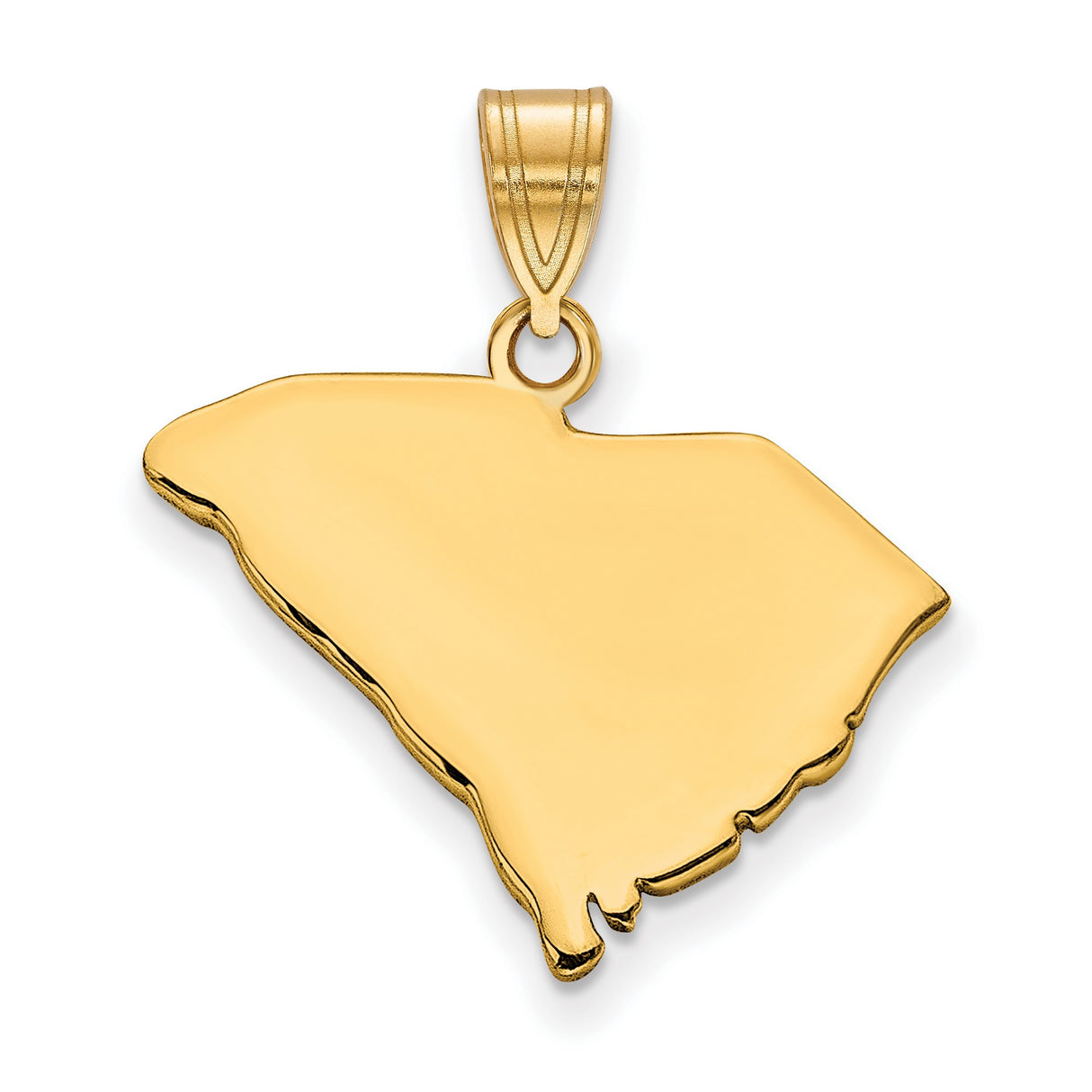 Gold Plated South Carolina State Charm Pendant in Real 925 Sterling SIlver