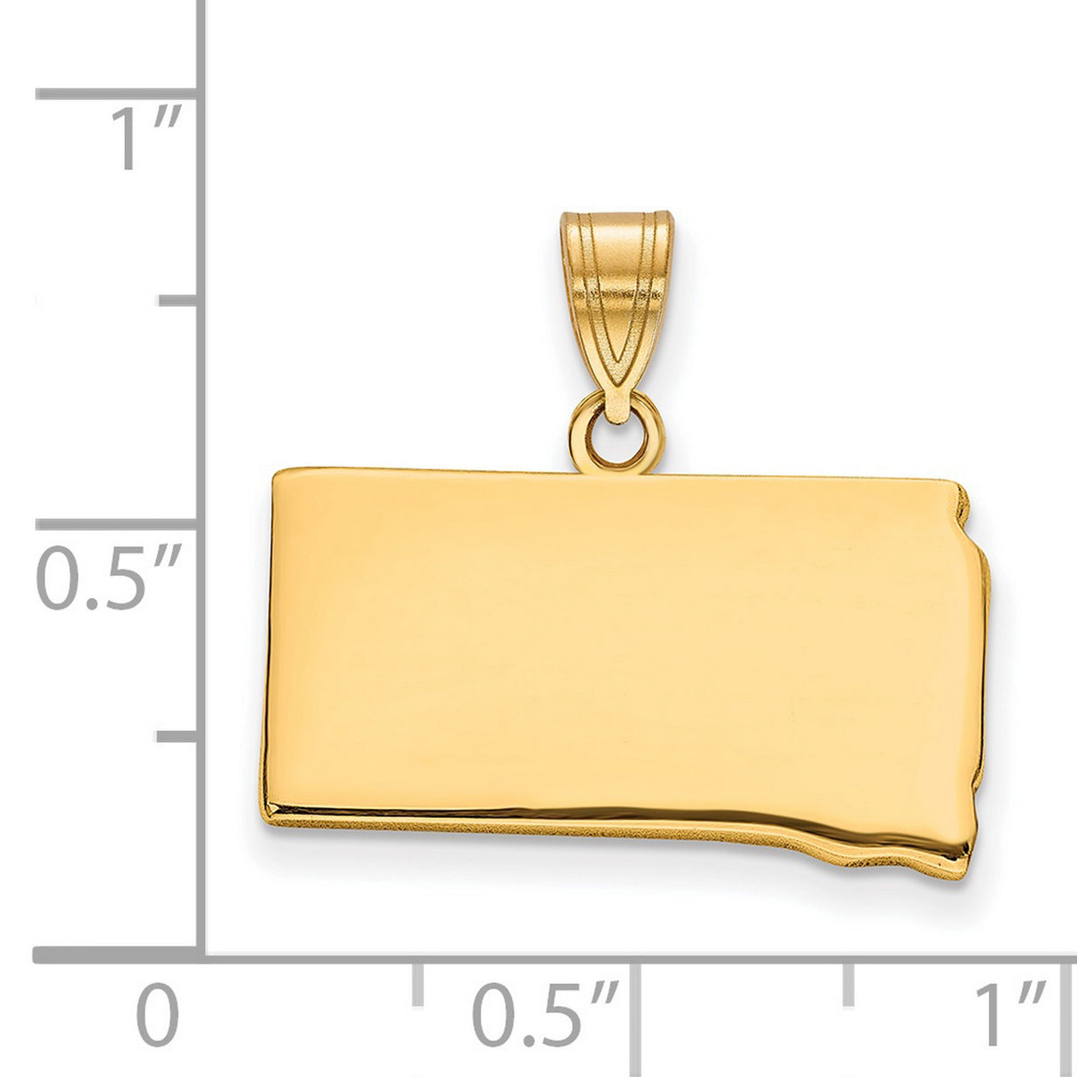 Gold Plated South Dakota State Charm Pendant in Real 925 Sterling SIlver