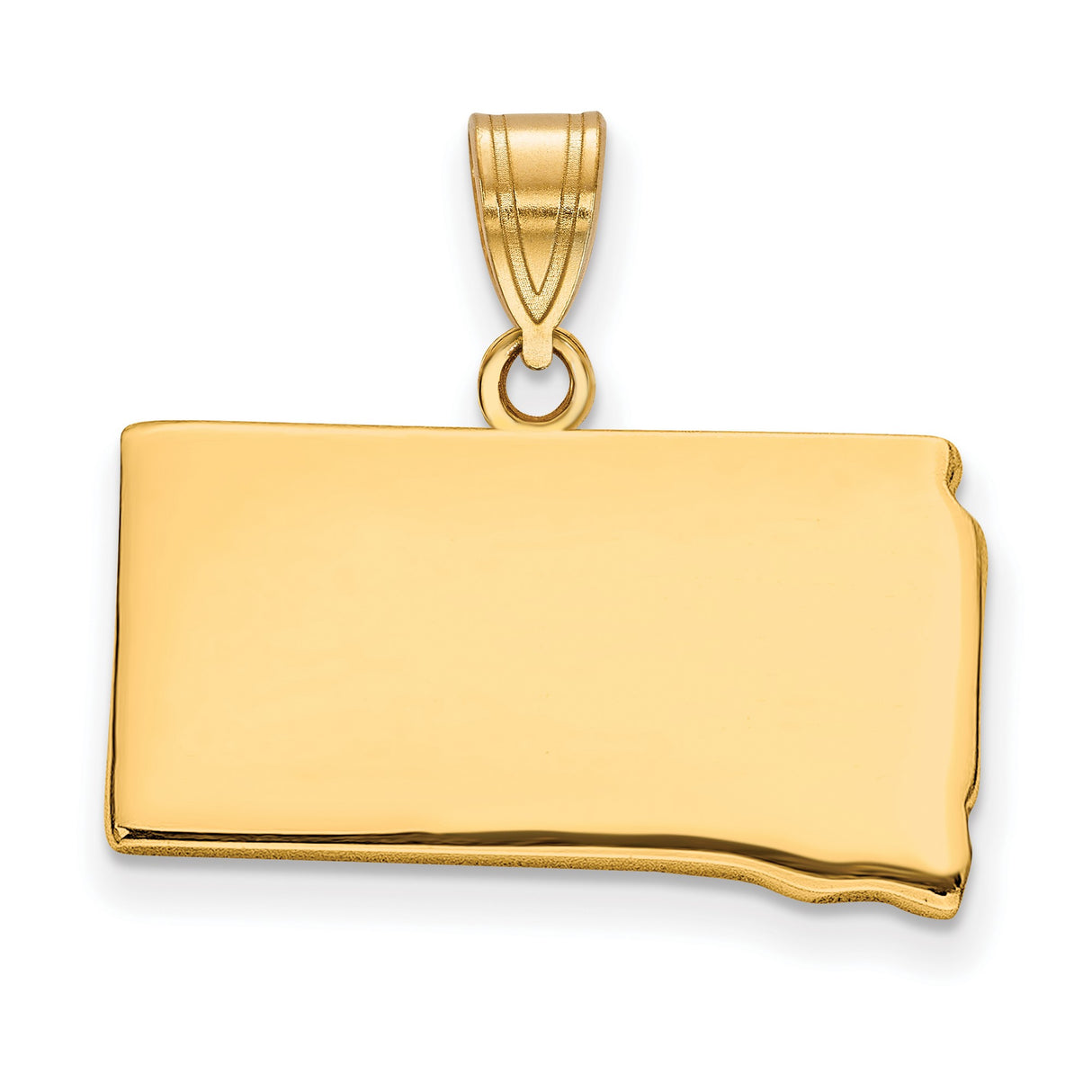 Gold Plated South Dakota State Charm Pendant in Real 925 Sterling SIlver