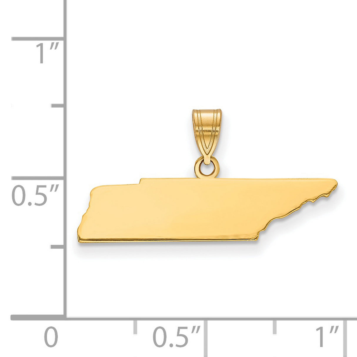 Gold Plated Tennessee State Charm Pendant in Real 925 Sterling SIlver