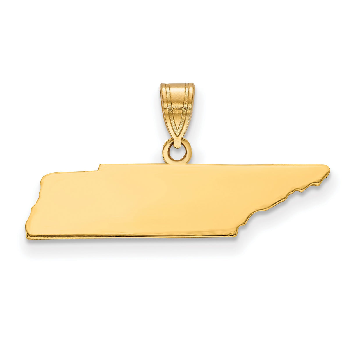Gold Plated Tennessee State Charm Pendant in Real 925 Sterling SIlver