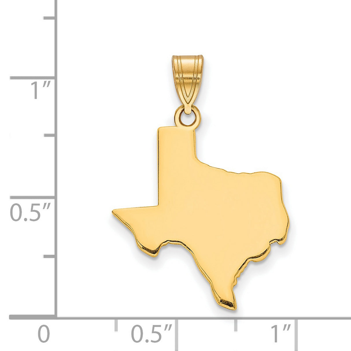 Gold Plated Texas State Charm Pendant in Real 925 Sterling SIlver