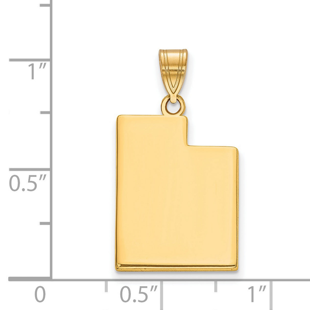 Gold Plated Utah State Charm Pendant in Real 925 Sterling SIlver
