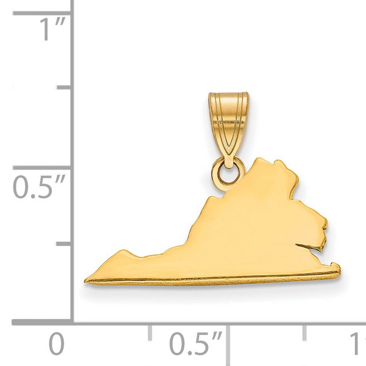 Gold Plated Virginia State Charm Pendant in Real 925 Sterling SIlver