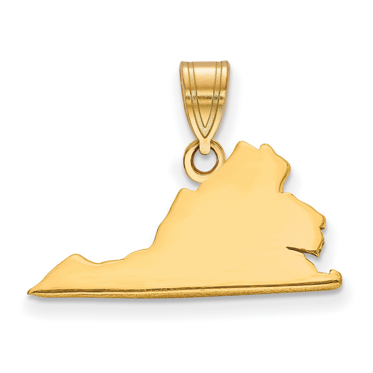 Gold Plated Virginia State Charm Pendant in Real 925 Sterling SIlver