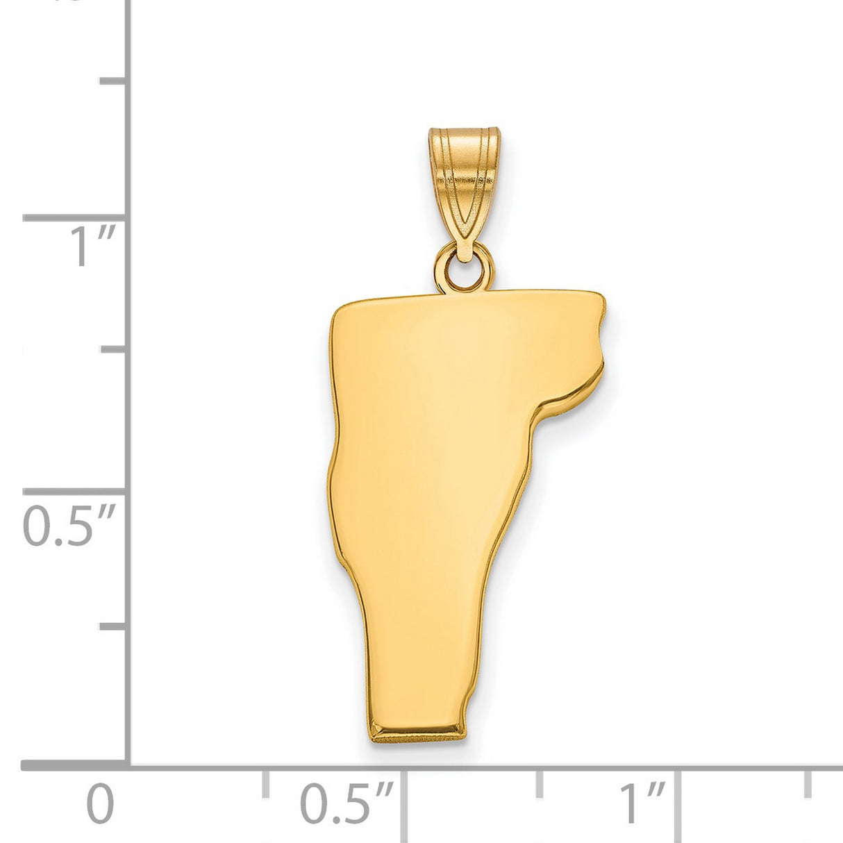 Gold Plated Vermont State Charm Pendant in Real 925 Sterling SIlver