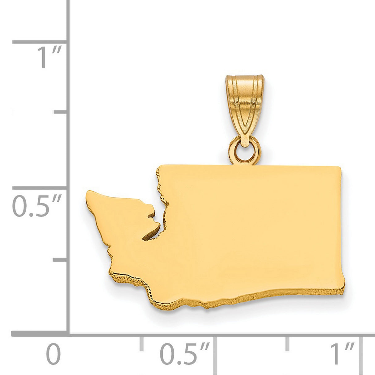 Gold Plated Washington State Charm Pendant in Real 925 Sterling SIlver