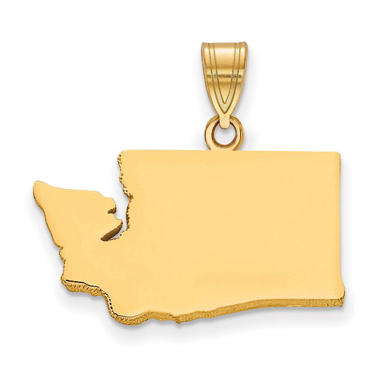 Gold Plated Washington State Charm Pendant in Real 925 Sterling SIlver