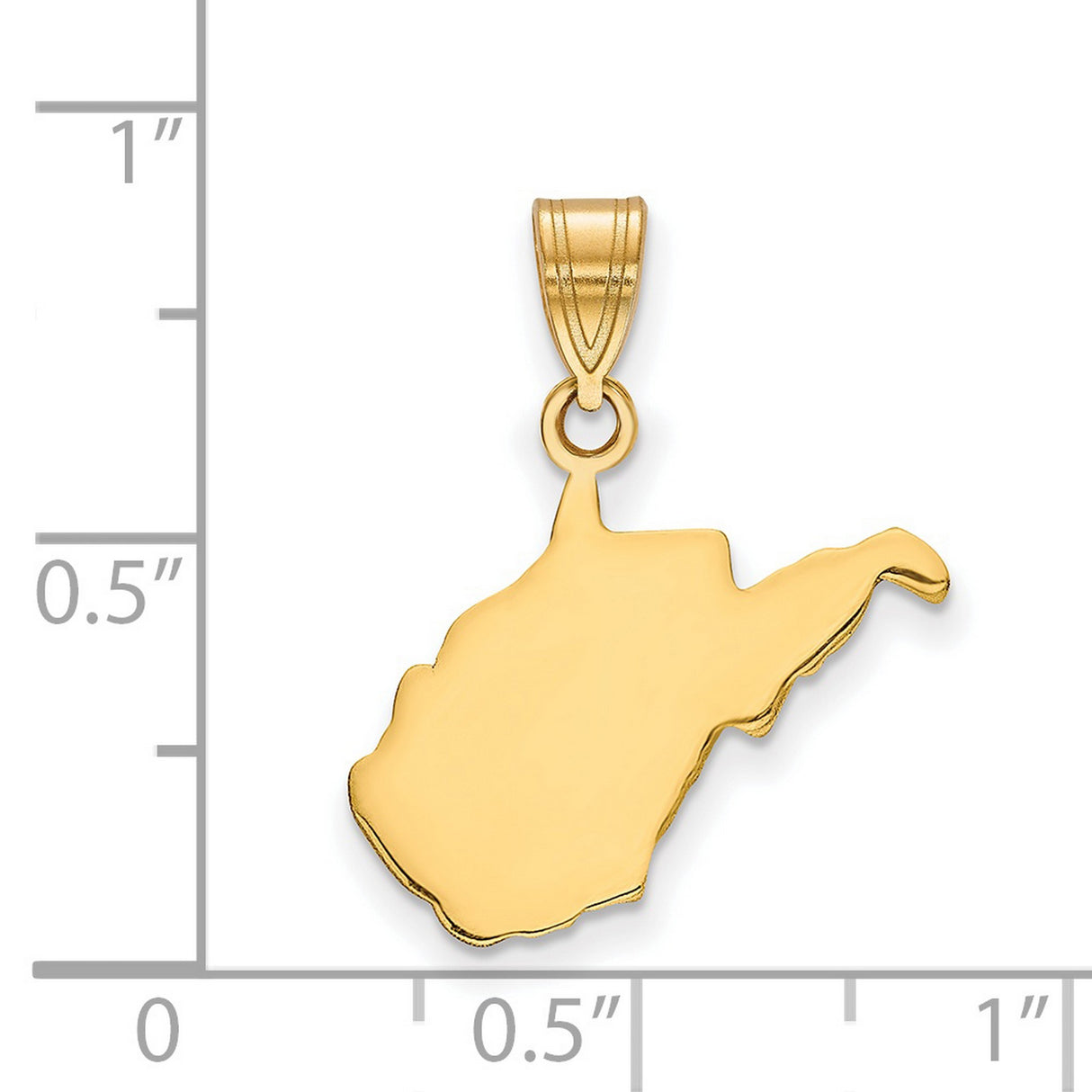 Gold Plated West Virginia State Charm Pendant in Real 925 Sterling SIlver