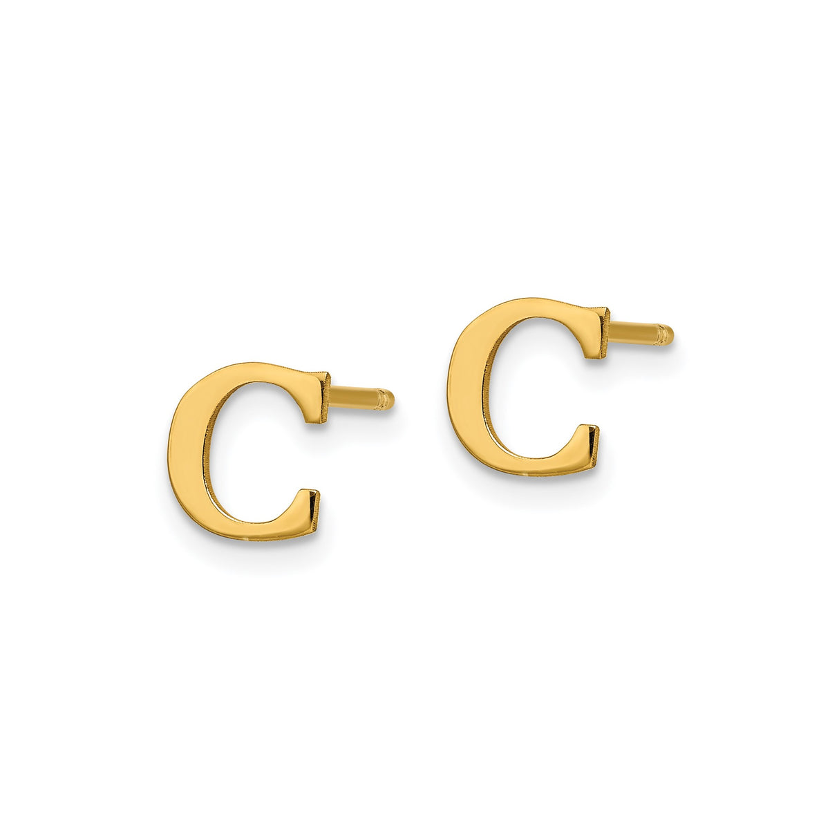 Sterling Silver Letter C Stud Earrings, Minimalist Monogram Design for Women