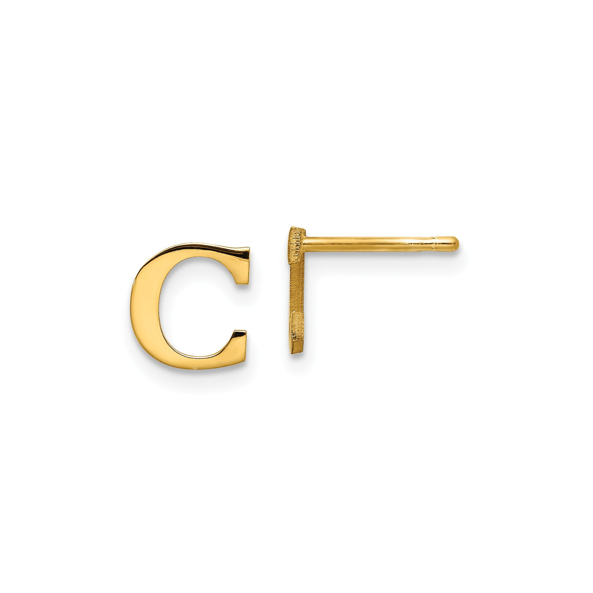 Sterling Silver Letter C Stud Earrings, Minimalist Monogram Design for Women