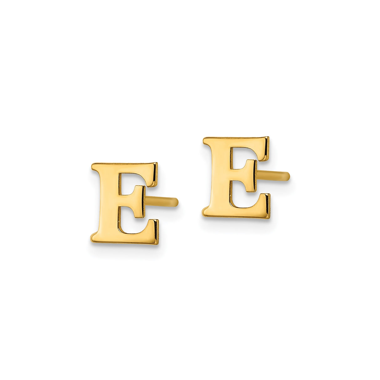 Sterling Silver Letter E Stud Earrings, Modern Serif Font, Unisex Minimalist Design