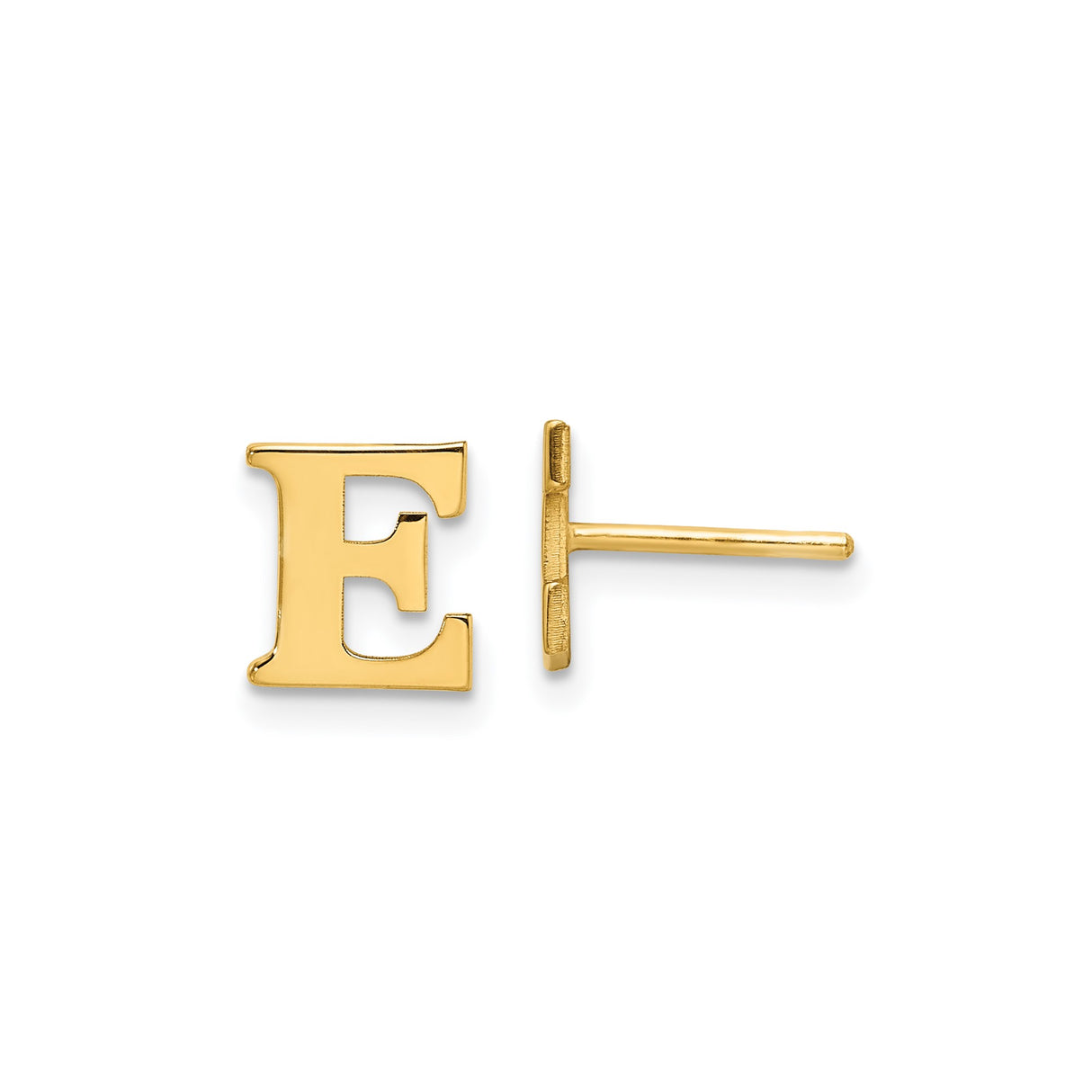 Sterling Silver Letter E Stud Earrings, Modern Serif Font, Unisex Minimalist Design