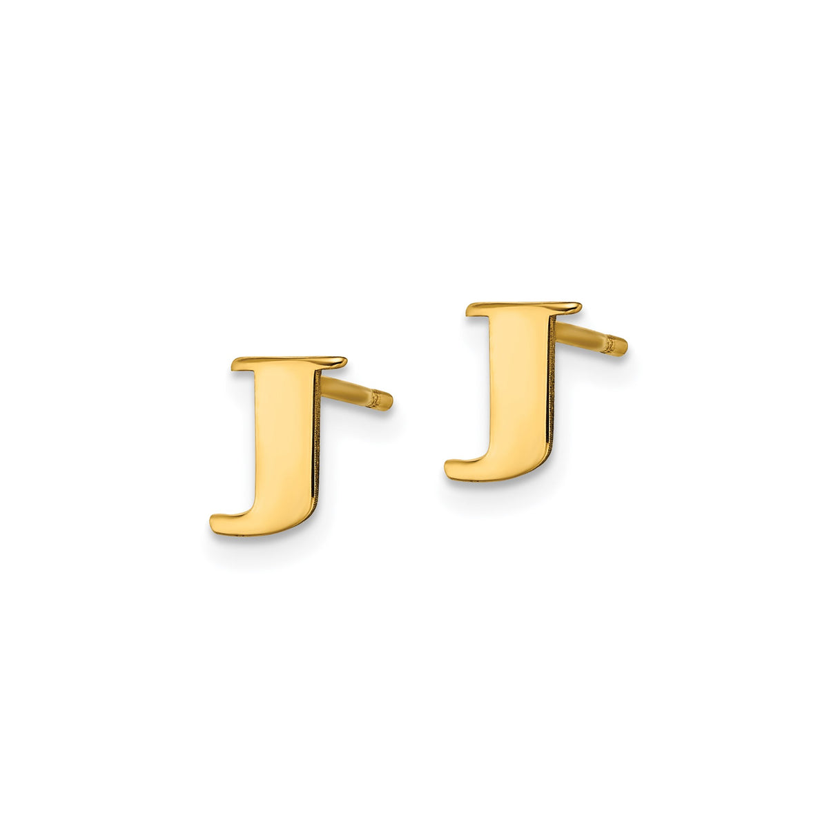 Sterling Silver Letter J Initial Stud Earrings, Minimalist Monogram Jewelry for Women