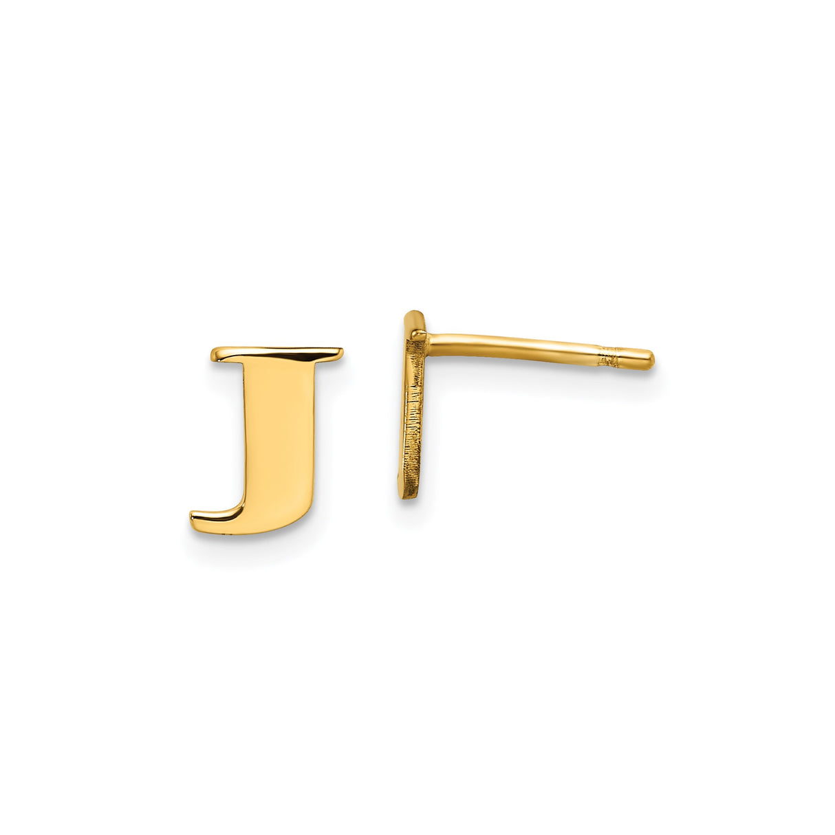 Sterling Silver Letter J Initial Stud Earrings, Minimalist Monogram Jewelry for Women