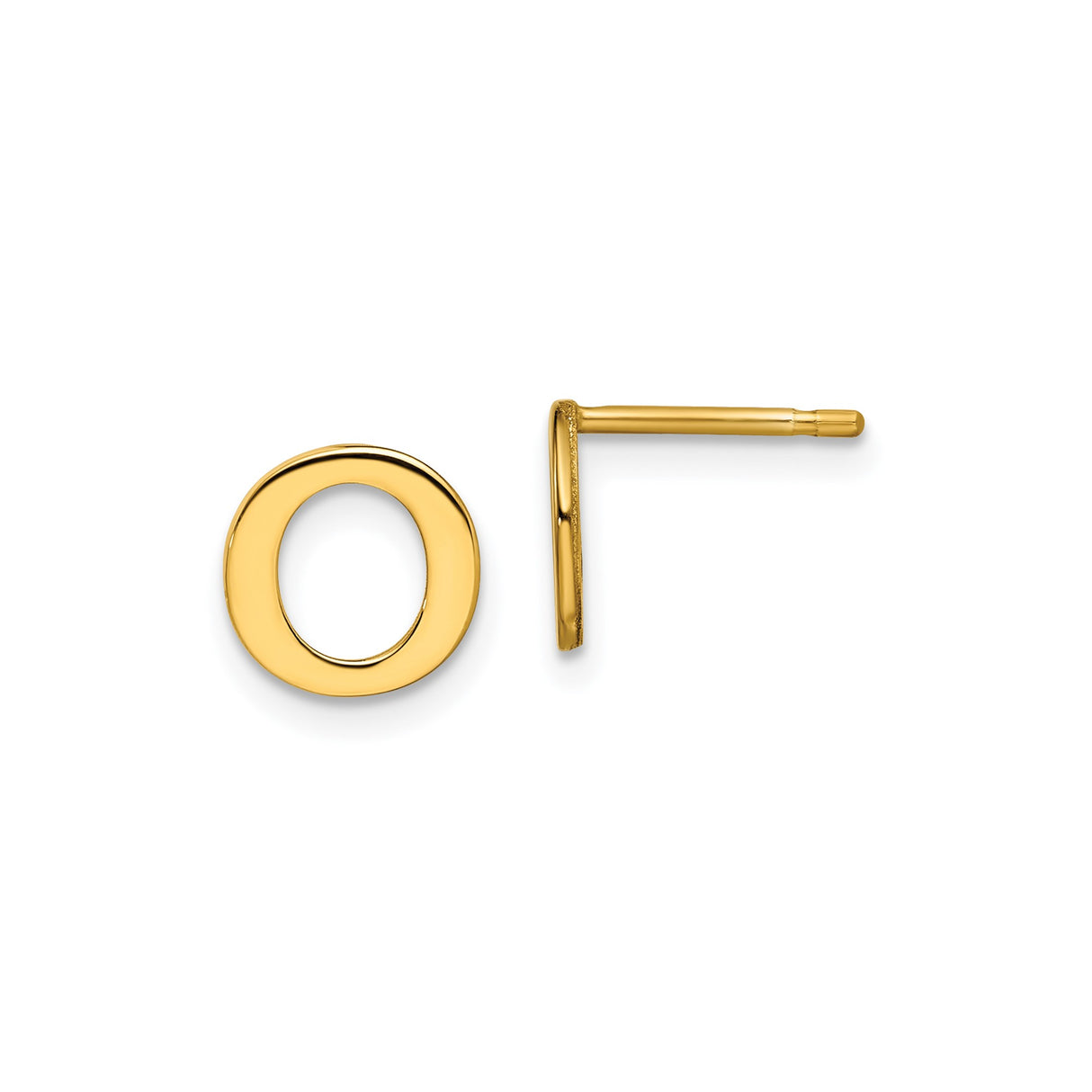 Sterling Silver Open Circle Stud Earrings, Minimalist Round Geometric Design for Women