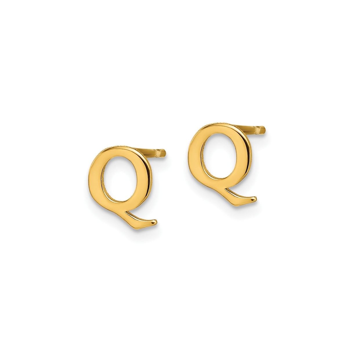 Sterling Silver Letter Q Stud Earring, Minimalist Initial Monogram Jewelry for Women