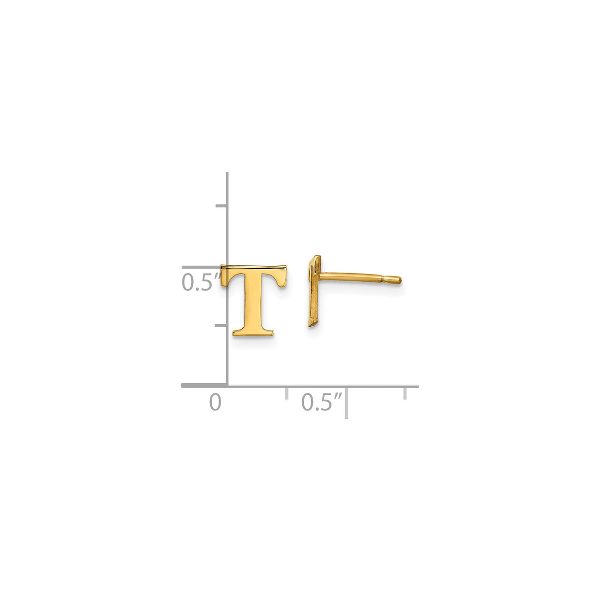 Sterling Silver Cufflinks, Capital Letter T Design, Polished Monogram Formal Accessories for Men