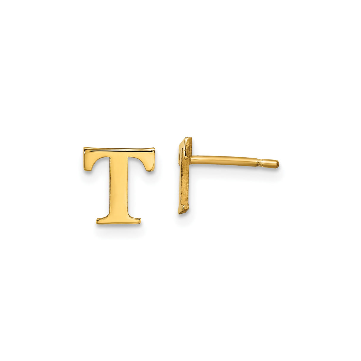 Sterling Silver Cufflinks, Capital Letter T Design, Polished Monogram Formal Accessories for Men