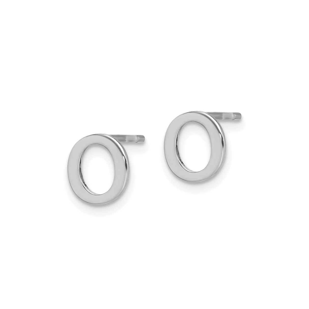 Sterling Silver Open Circle Stud Earrings, Minimalist Geometric Design for Women
