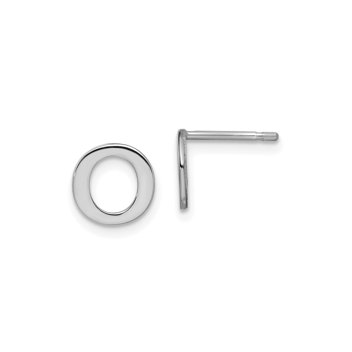 Sterling Silver Open Circle Stud Earrings, Minimalist Geometric Design for Women