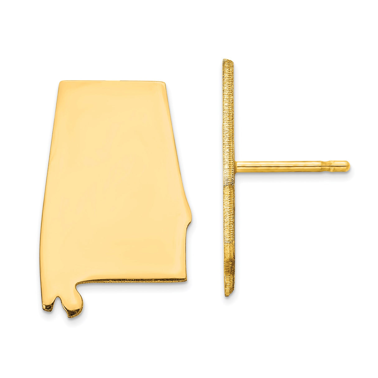 Sterling Silver Alabama State Stud Earrings, Minimalist Southern Map Outline Design