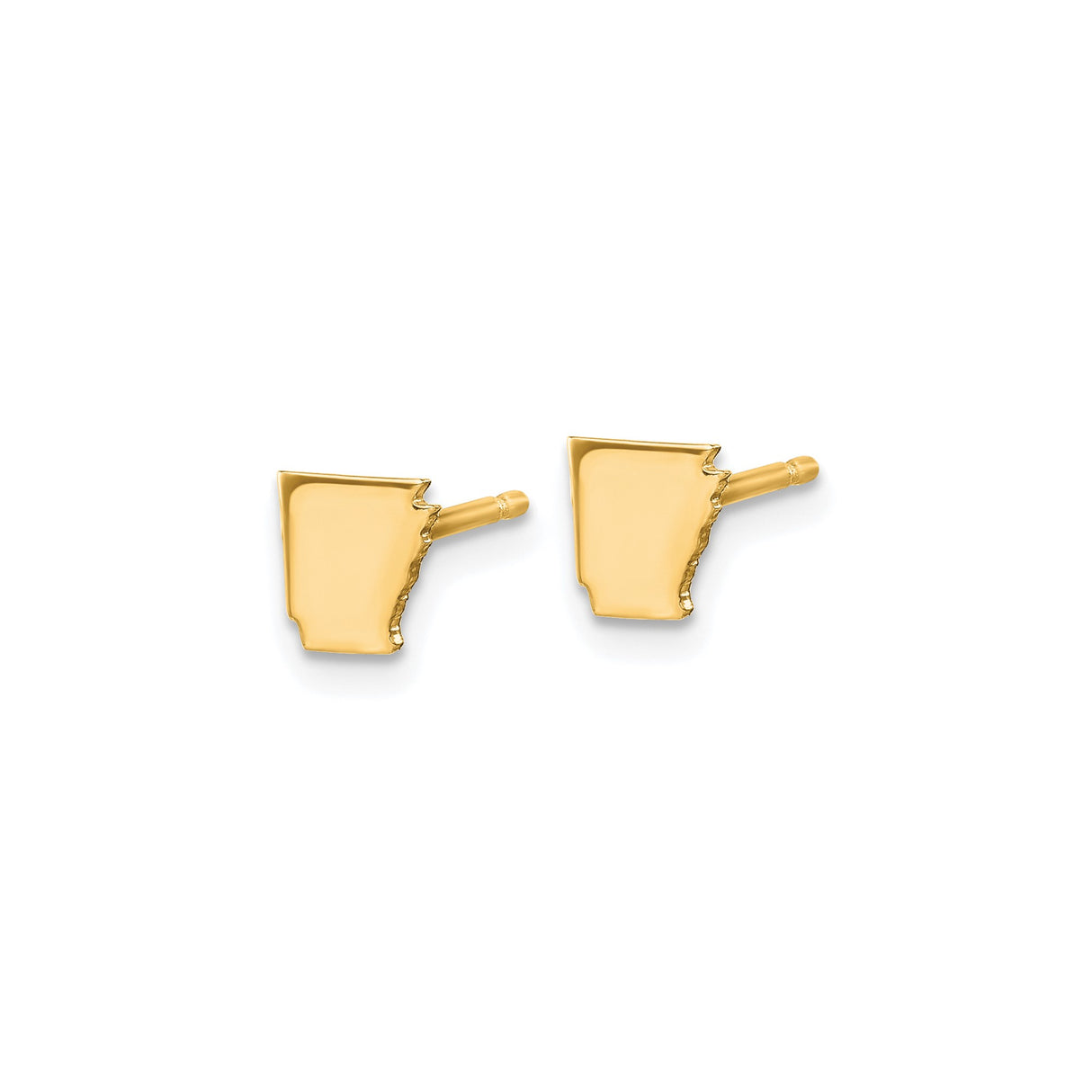 Sterling Silver Arkansas Map Stud Earrings, Gold Plated State Outline, Minimalist Travel Jewelry