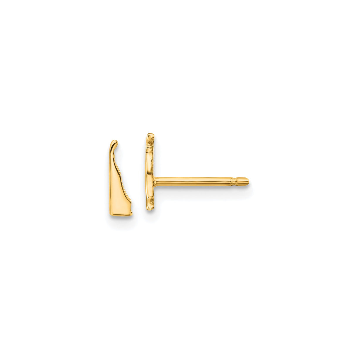 14k Yellow Gold Shin Single Stud Earring, Hebrew Letter Religious Unisex Jewelry