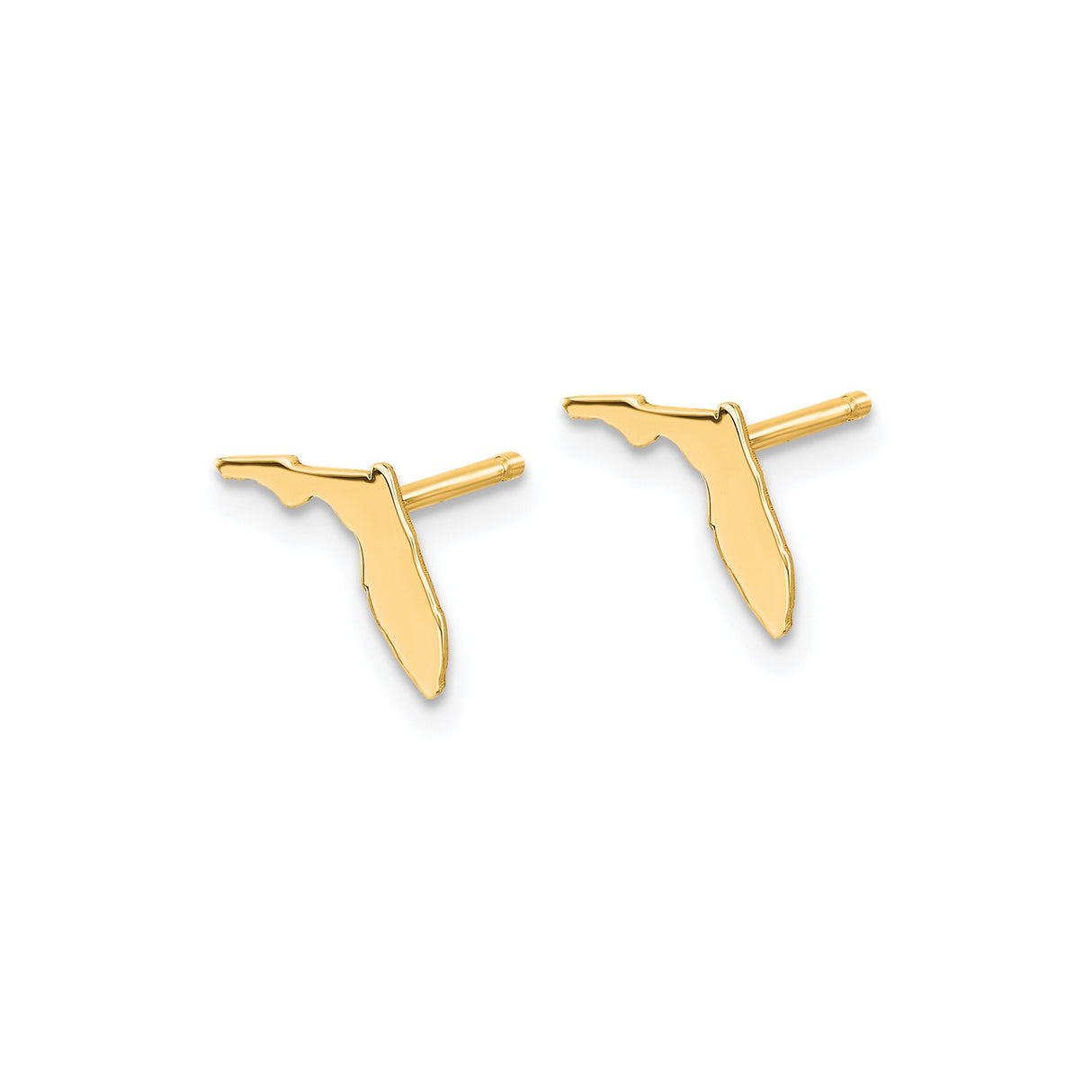 Sterling Silver Florida Stud Earrings, Gold Plated State Map Outline, Minimalist Travel Jewelry