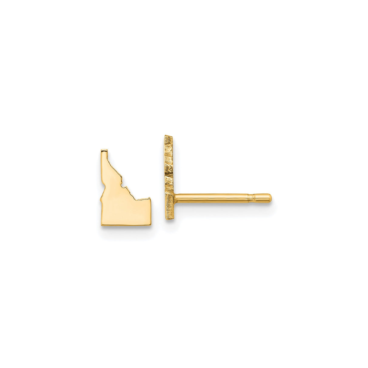 14k Yellow Gold Idaho State-Shaped Cufflinks, Polished Finish, USA Outline Design for Men