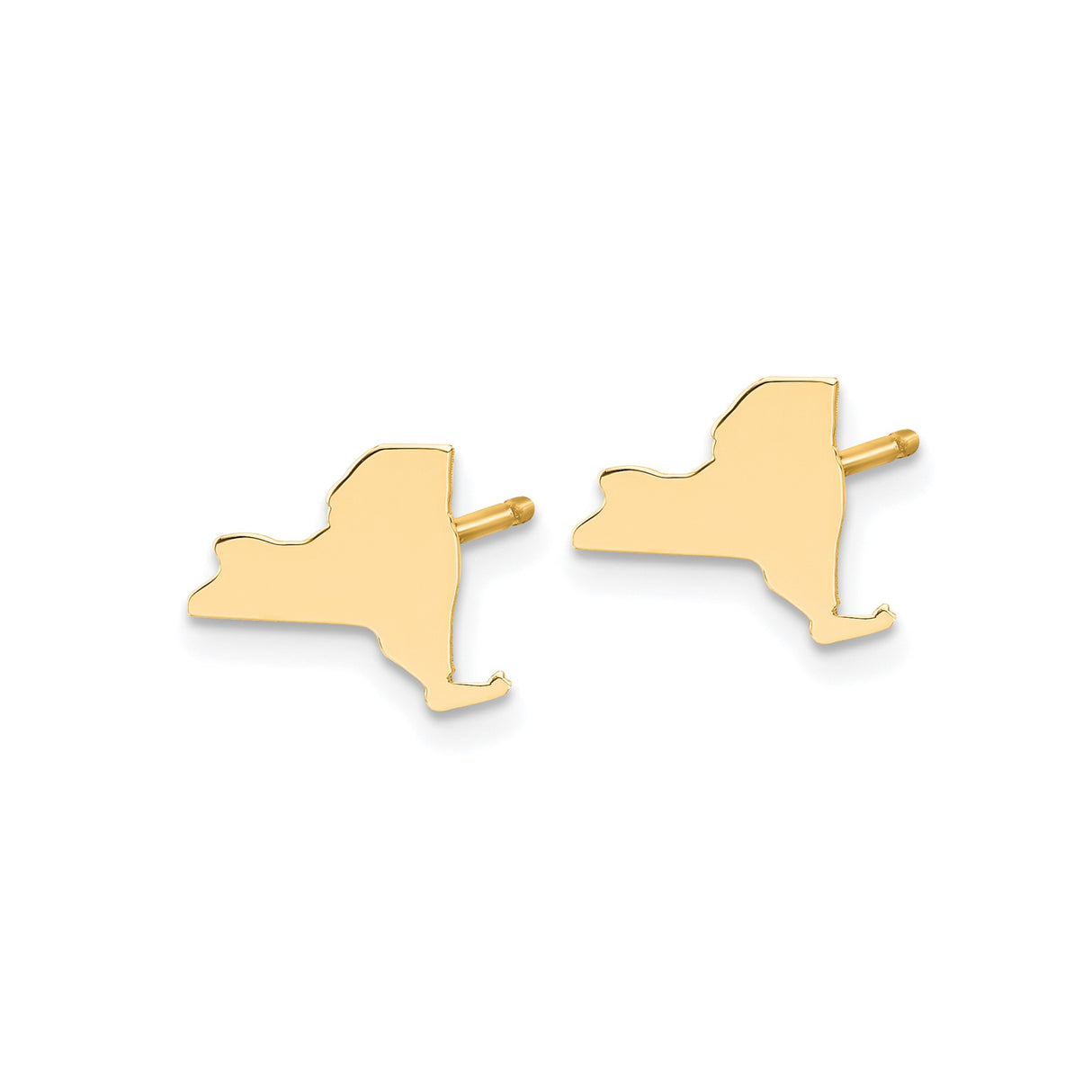 Sterling Silver Cufflinks with New York State Outline, Polished Formal Mens Accessory