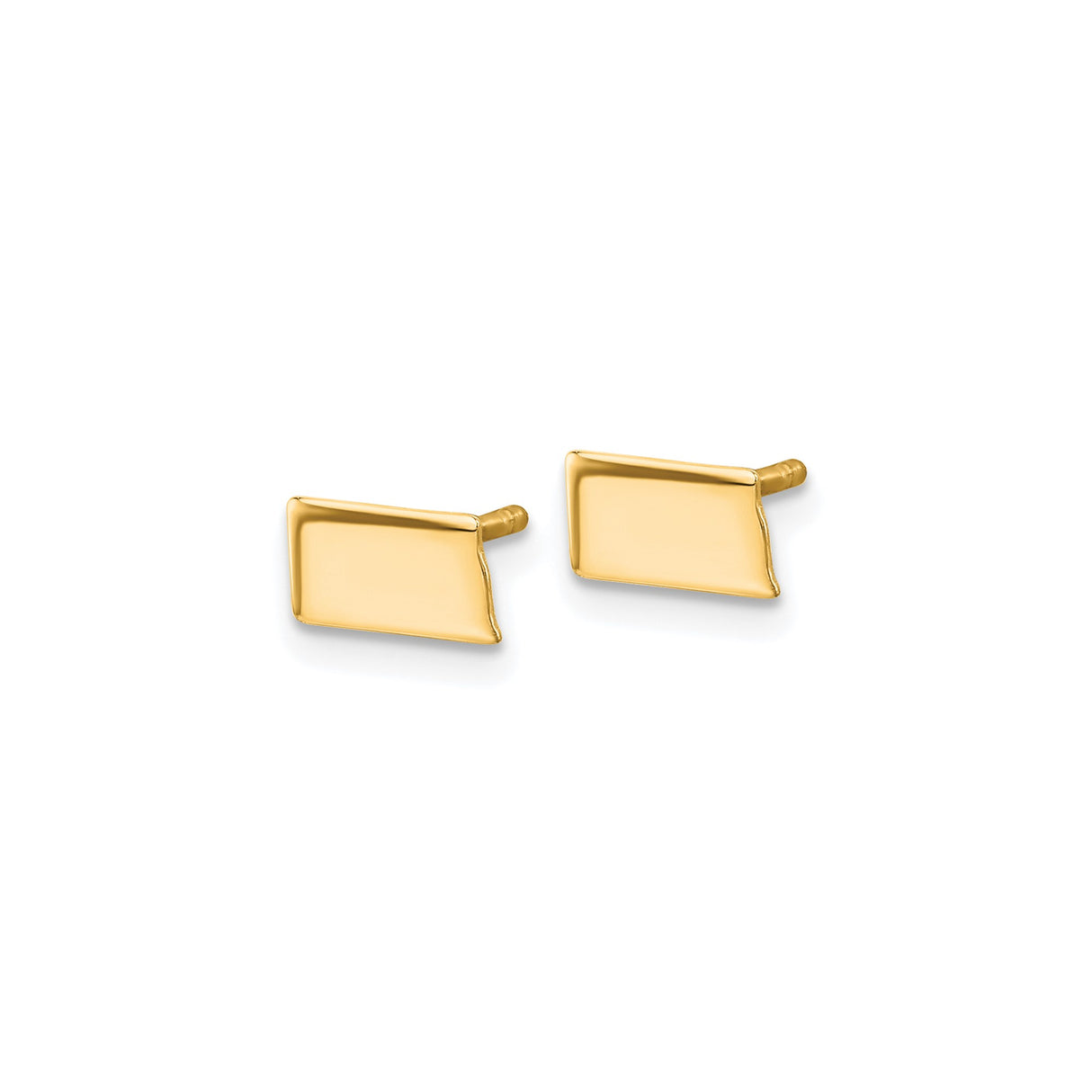 Sterling Silver Cufflinks, Polished Rectangular Design with Bent Edge, Minimalist Formal Style