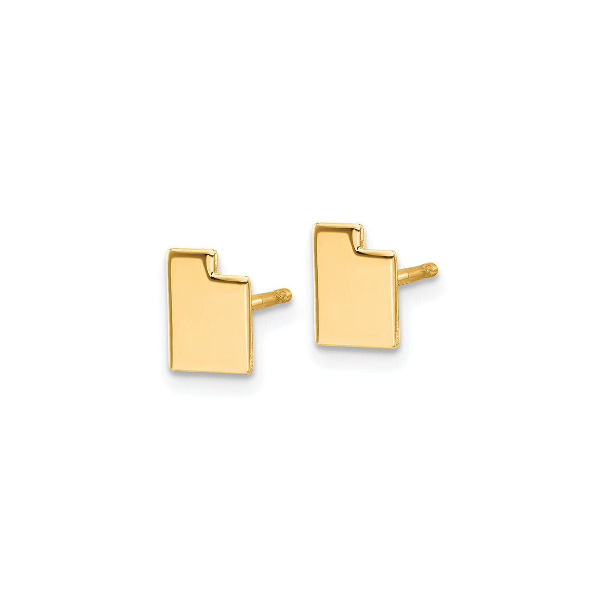 Sterling Silver Utah State Outline Stud Earrings, Gold Plated Minimalist Map Design