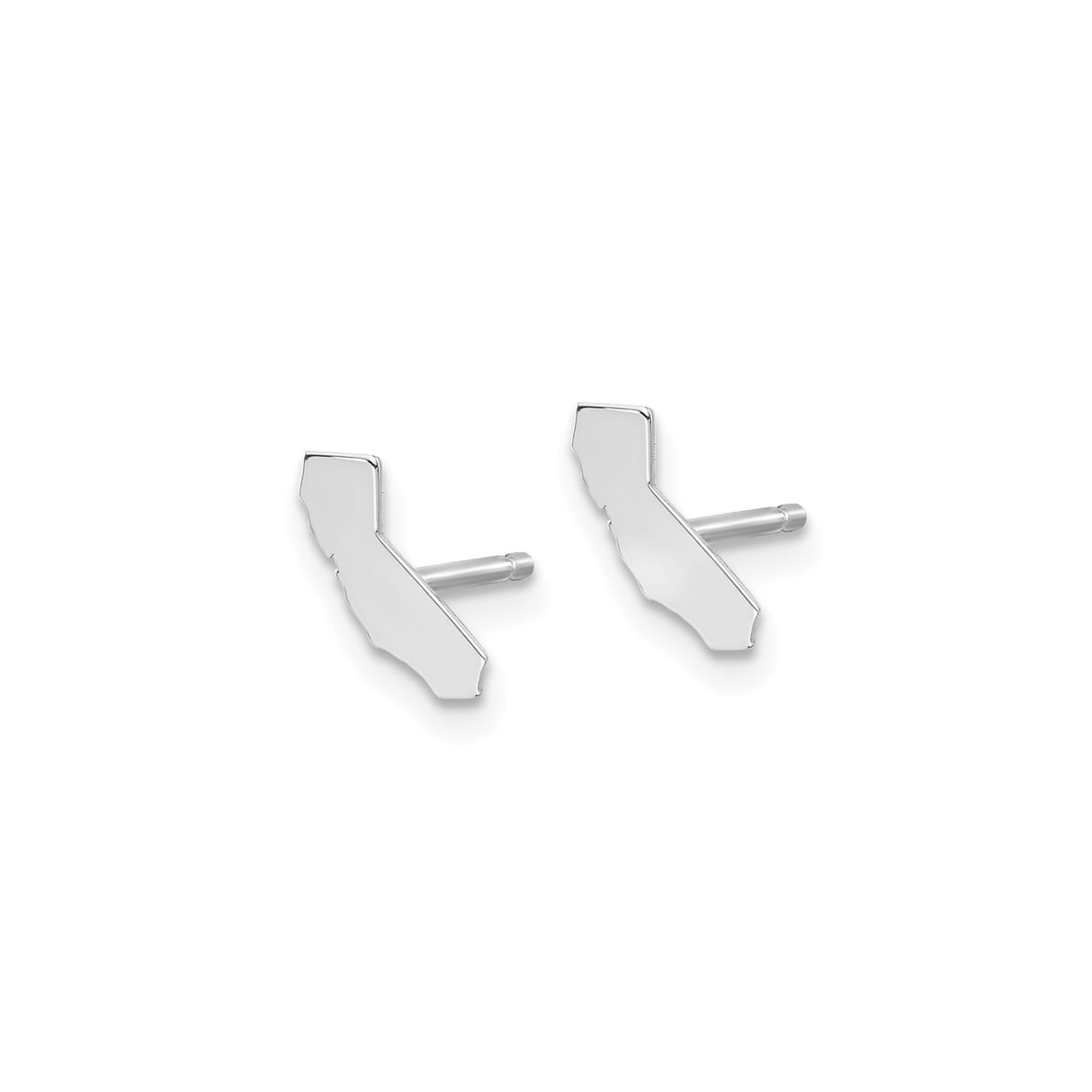 Sterling Silver California State Stud Earrings with Outline Map Design