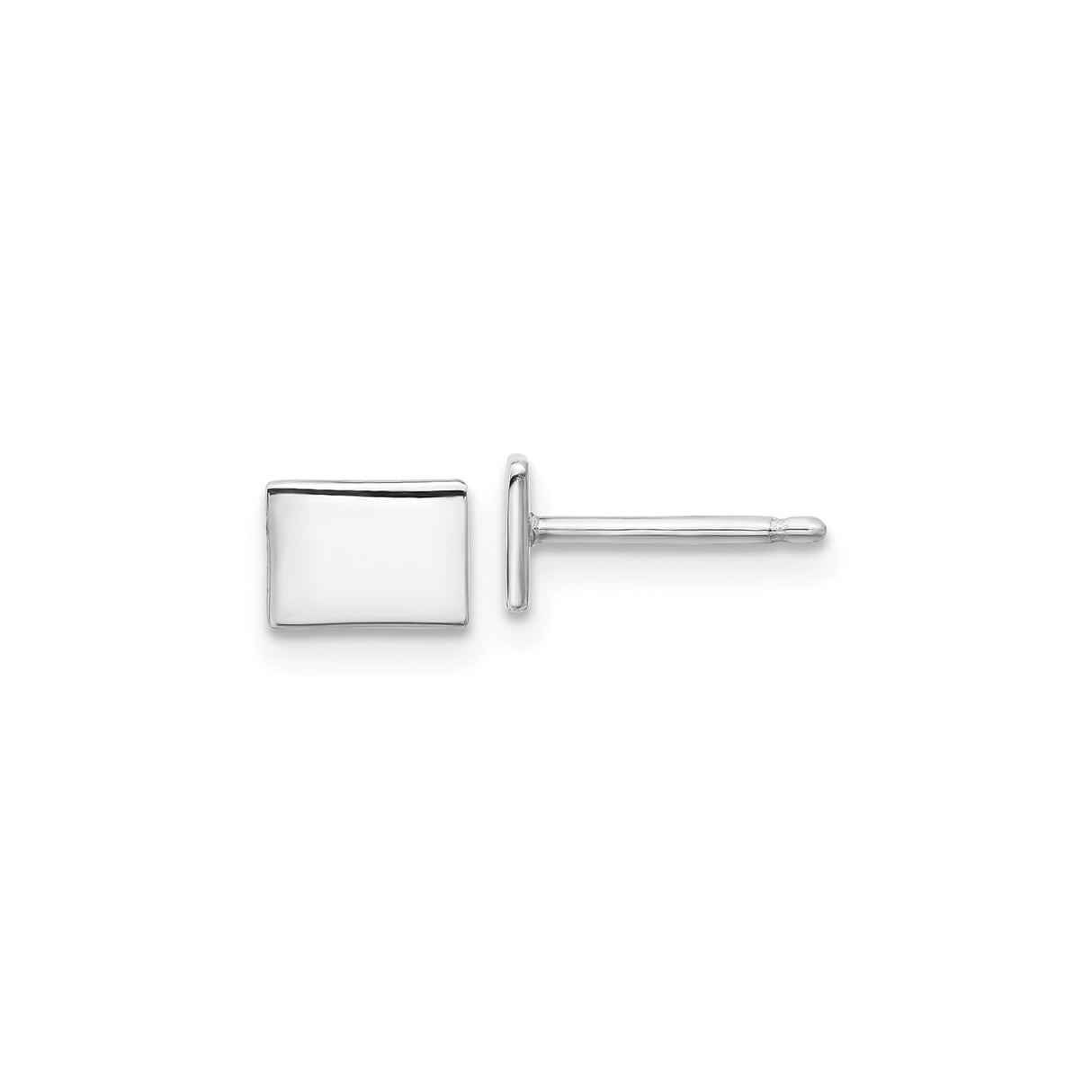 Sterling Silver Rectangular Cufflinks, Polished Finish, Minimalist Modern Formal Jewelry