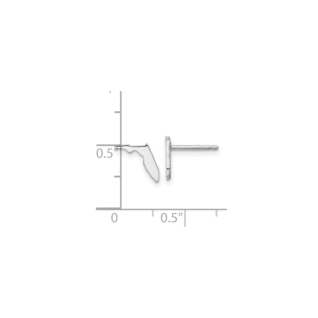 Sterling Silver Florida State Outline Stud Earrings, Minimalist USA Map Design for Women