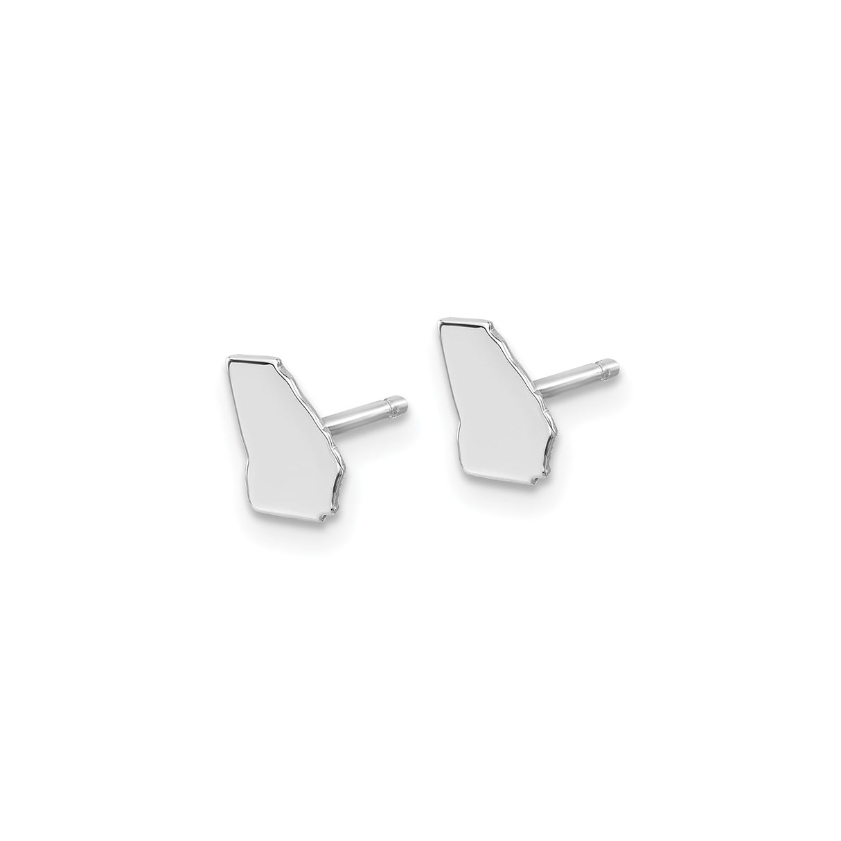 Sterling Silver Georgia State Stud Earrings, Minimalist USA Map Design for Women and Unisex Wear