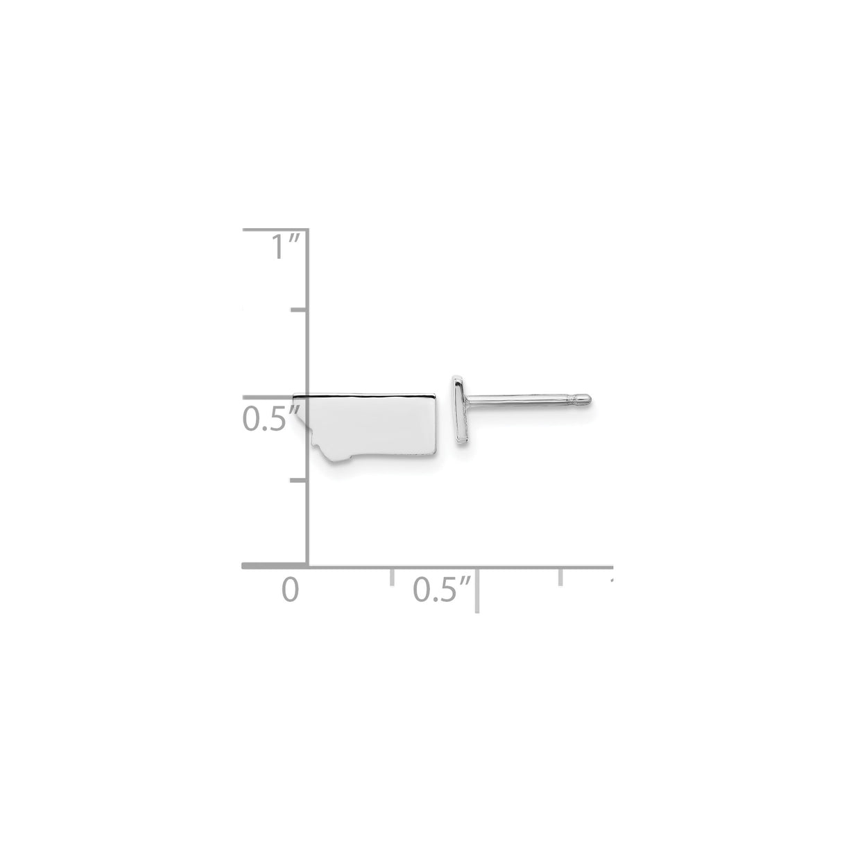 Sterling Silver Montana State Outline Stud Earrings, Minimalist USA Design