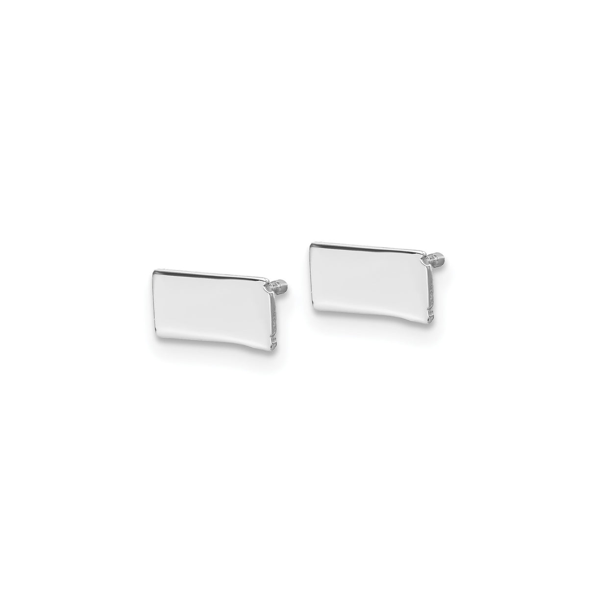 Sterling Silver Kansas Outline Cufflinks, Minimalist State Shape Design for Men