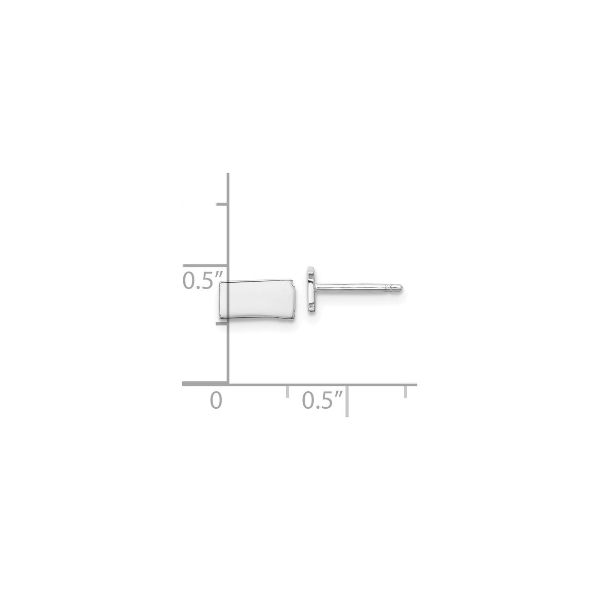 Sterling Silver Kansas Outline Cufflinks, Minimalist State Shape Design for Men