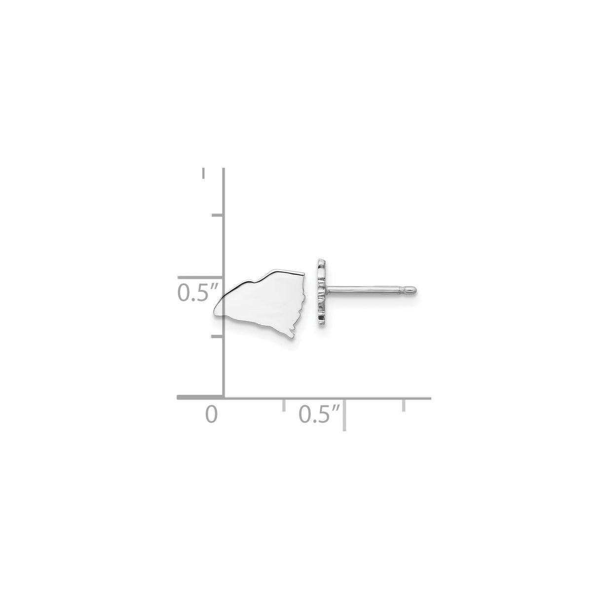 Sterling Silver North Carolina State Outline Stud Earrings, Minimalist Design for Women