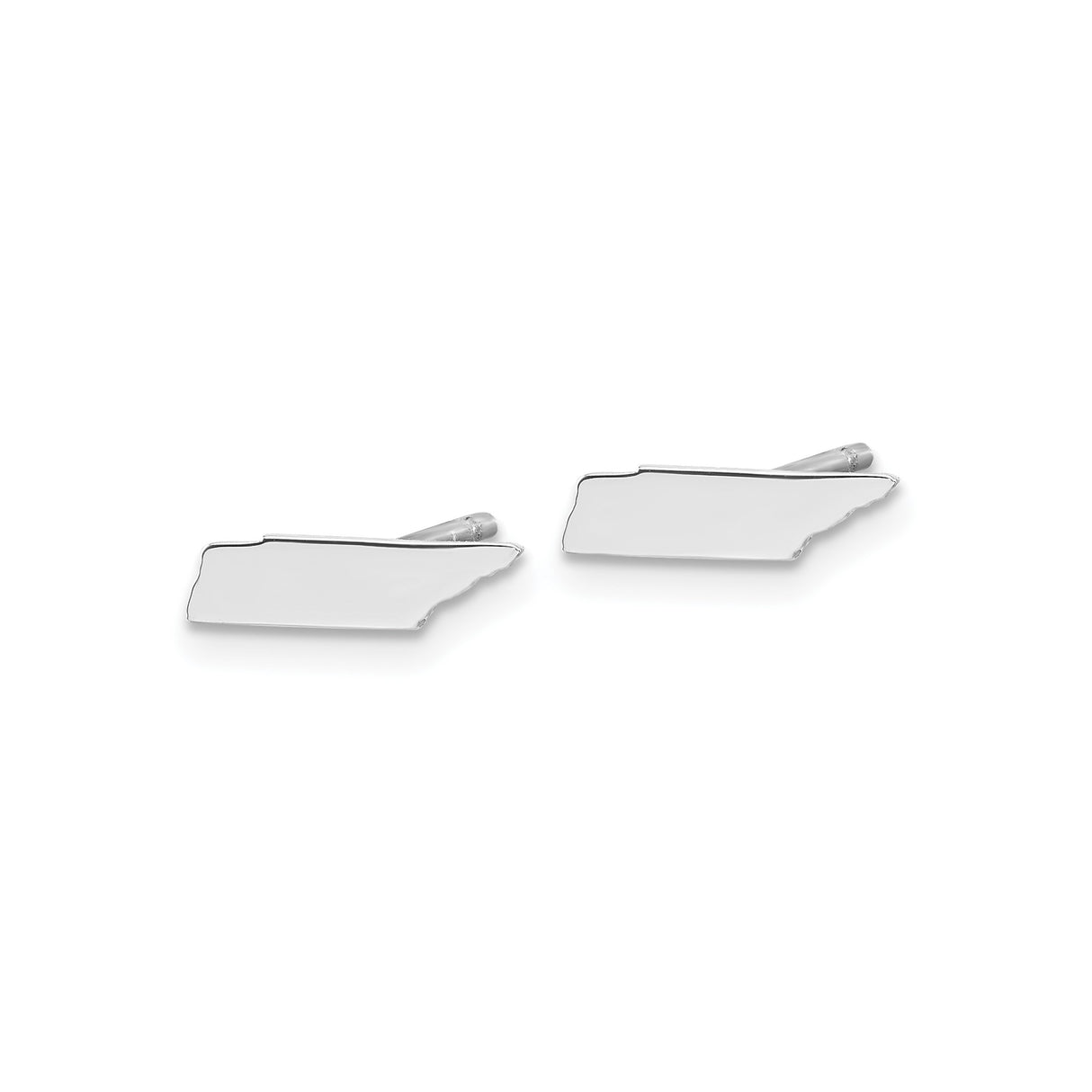 14k White Gold Tennessee State Outline Stud Earrings, Minimalist Travel Jewelry Design