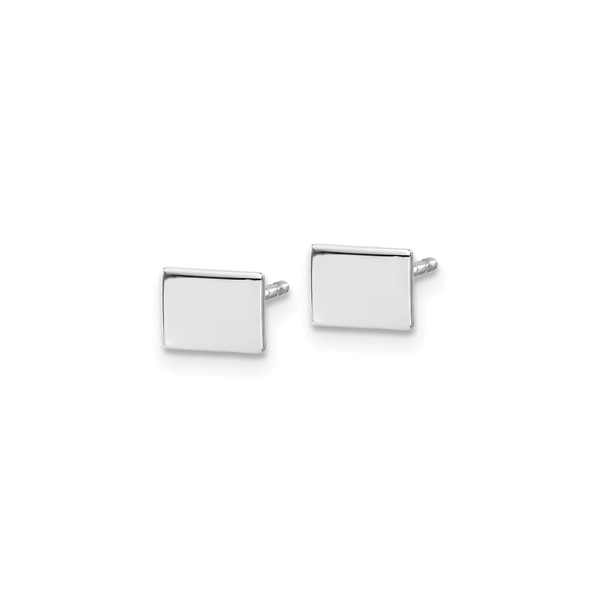 Sterling Silver Rectangle Cufflinks, Minimalist Design for Men, Polished Finish