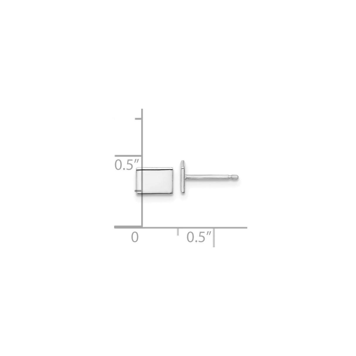 Sterling Silver Rectangle Cufflinks, Minimalist Design for Men, Polished Finish