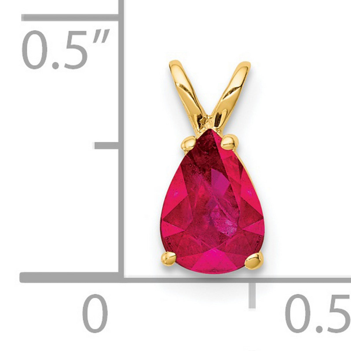 Ruby Charm Pendant in Real 14k Yellow Gold