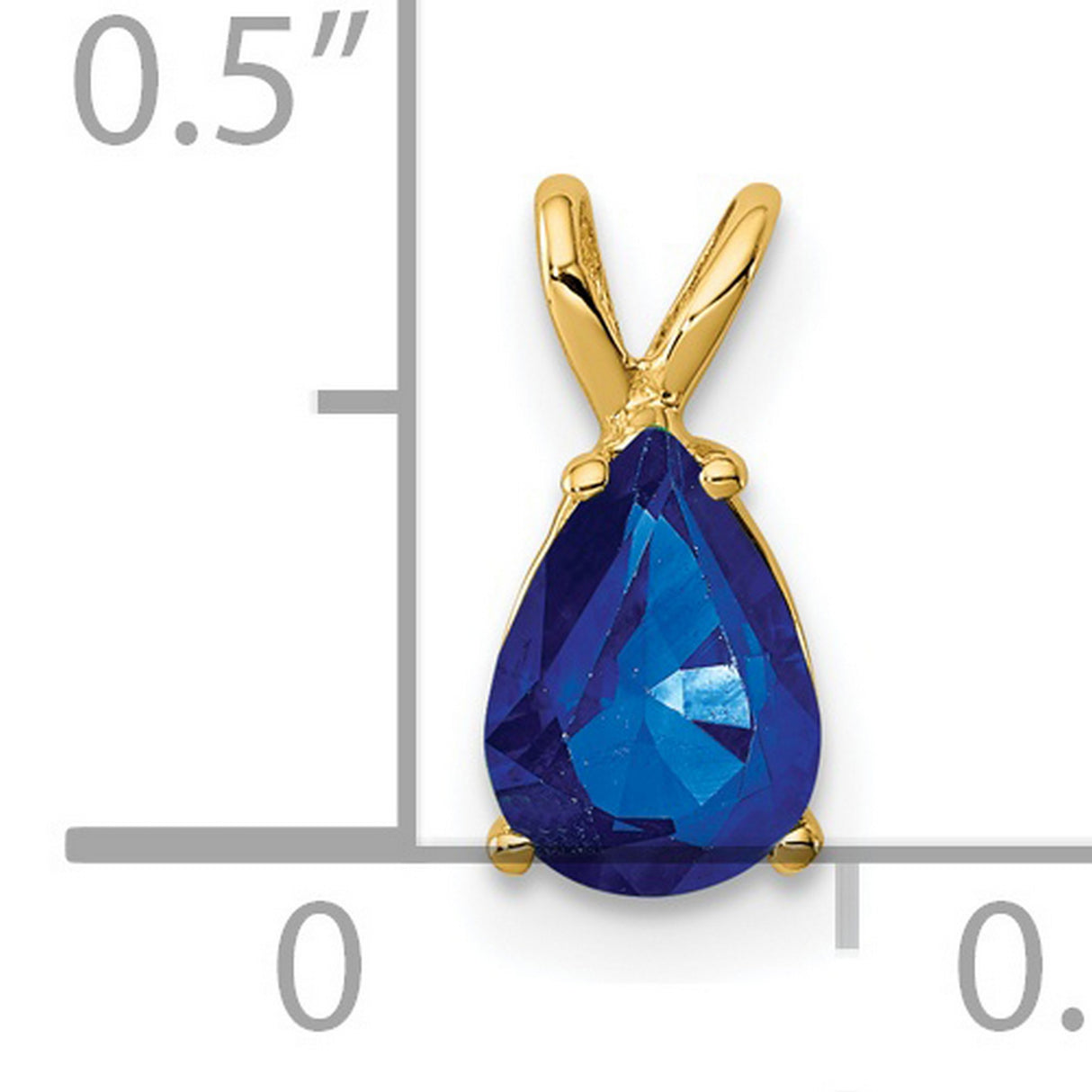 14k Yellow Gold Teardrop Pendant with Sapphire, Minimalist Fine Jewelry for Women