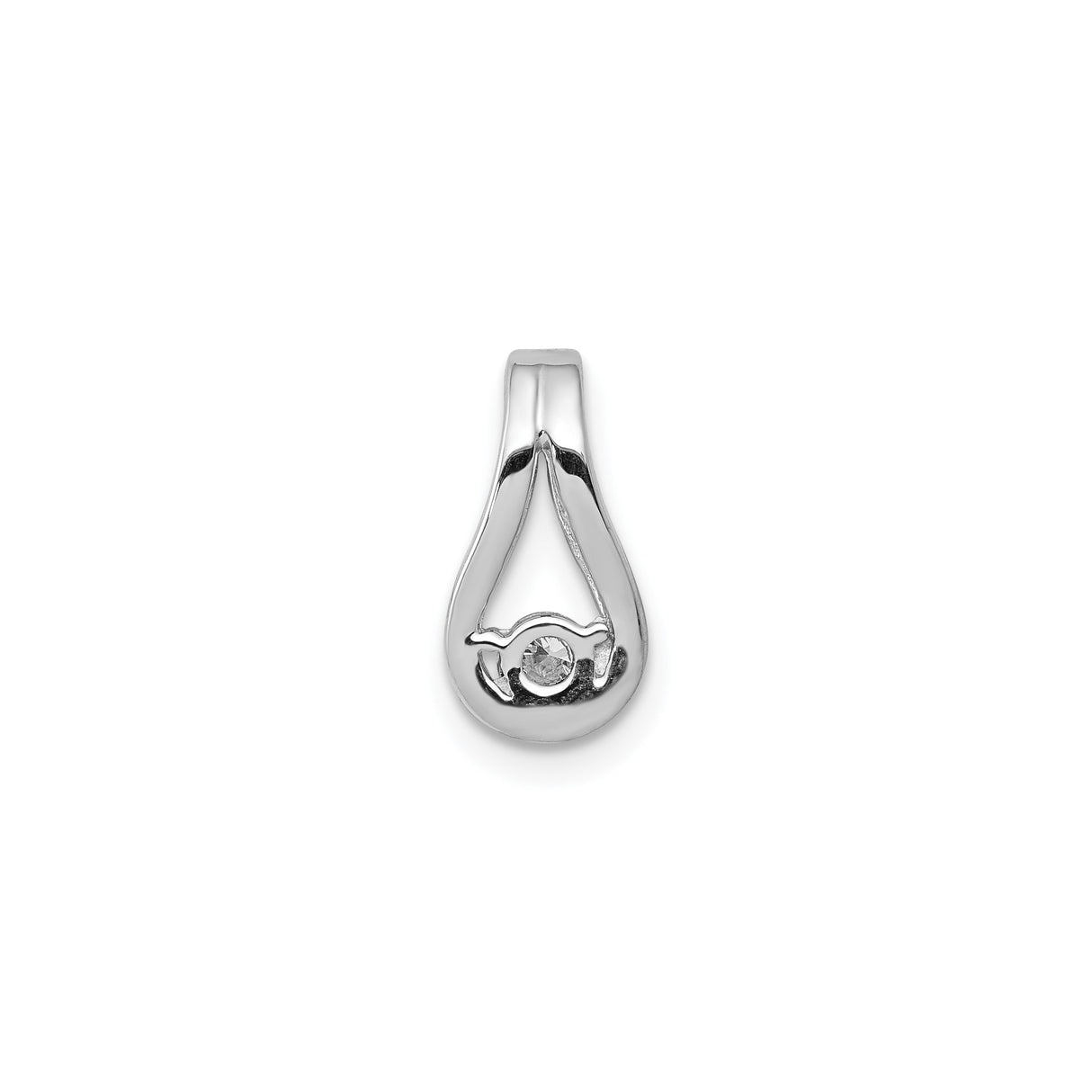 AA Diamond Charm Pendant in Real 14k White Gold