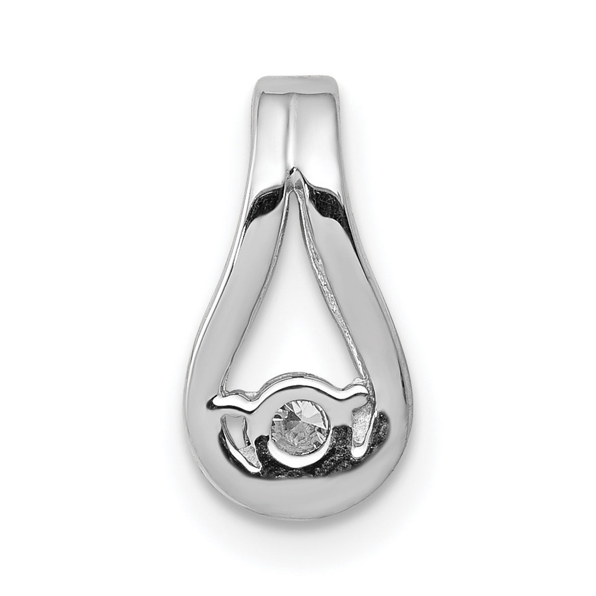 2.8mm VS Diamond Teardrop Shape Slide Charm Pendant in Real 14k White Gold