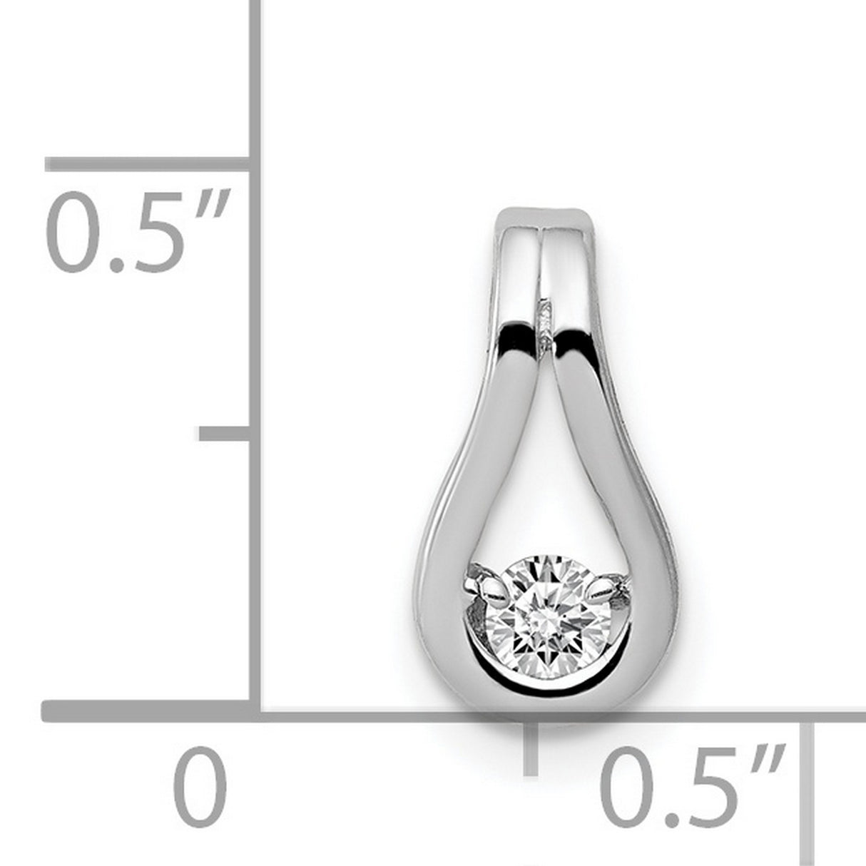 AA Diamond Charm Pendant in Real 14k White Gold